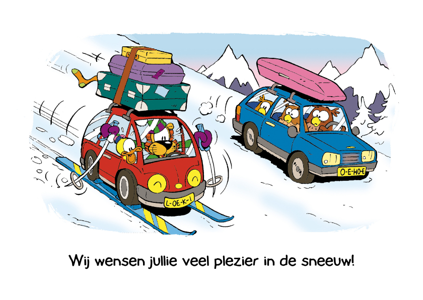 Vakantiekaarten - Vakantie wintersport met auto