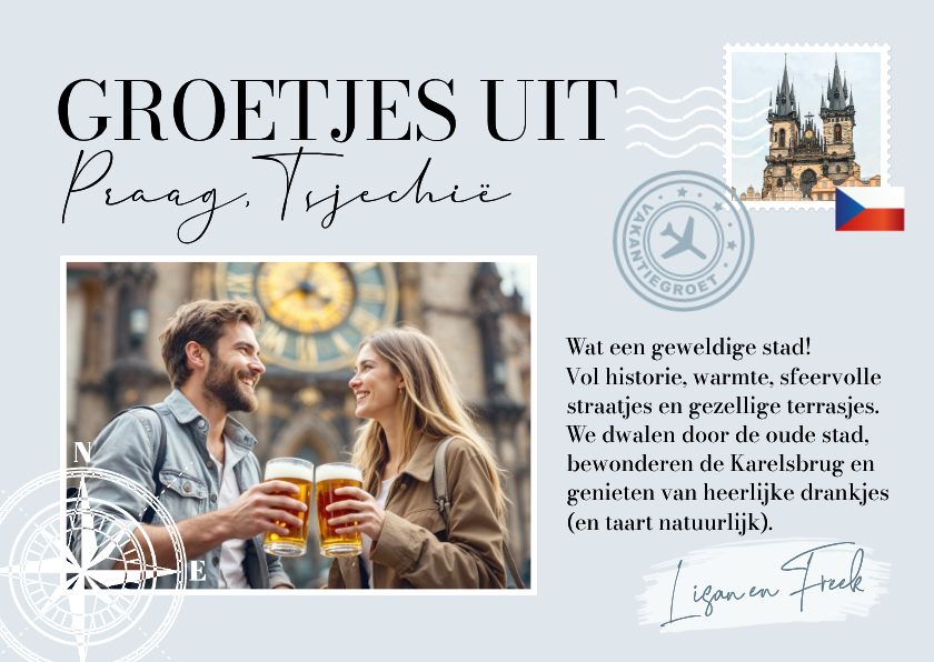 Vakantiekaart ansichtkaart Tsjechië Praag groetjes uit - Vakantiekaarten Vakantiekaarten - Vakantiekaart ansichtkaart Tsjechië Praag groetjes uit