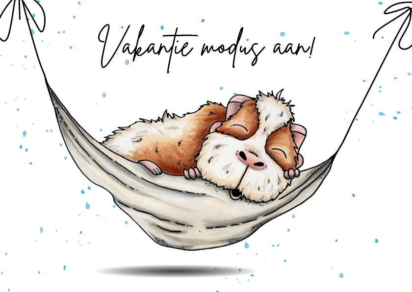 Vakantiekaarten - Vakantiekaart cavia in hangmat