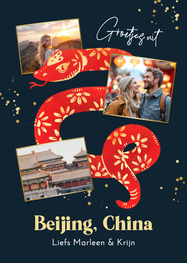 Vakantiekaart China chinese slang fotokaart groetjes uit - Vakantiekaarten Vakantiekaarten - Vakantiekaart China chinese slang fotokaart groetjes uit