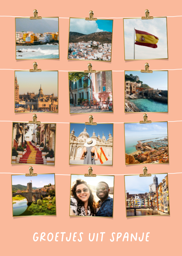 Vakantiekaarten - Vakantiekaart collage 12 foto's vakantieoverzicht groetjes