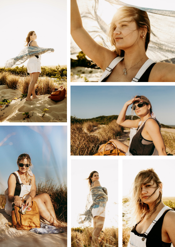 Vakantiekaart collage met 6 foto's staand - Vakantiekaarten Vakantiekaarten - Vakantiekaart collage met 6 foto's staand