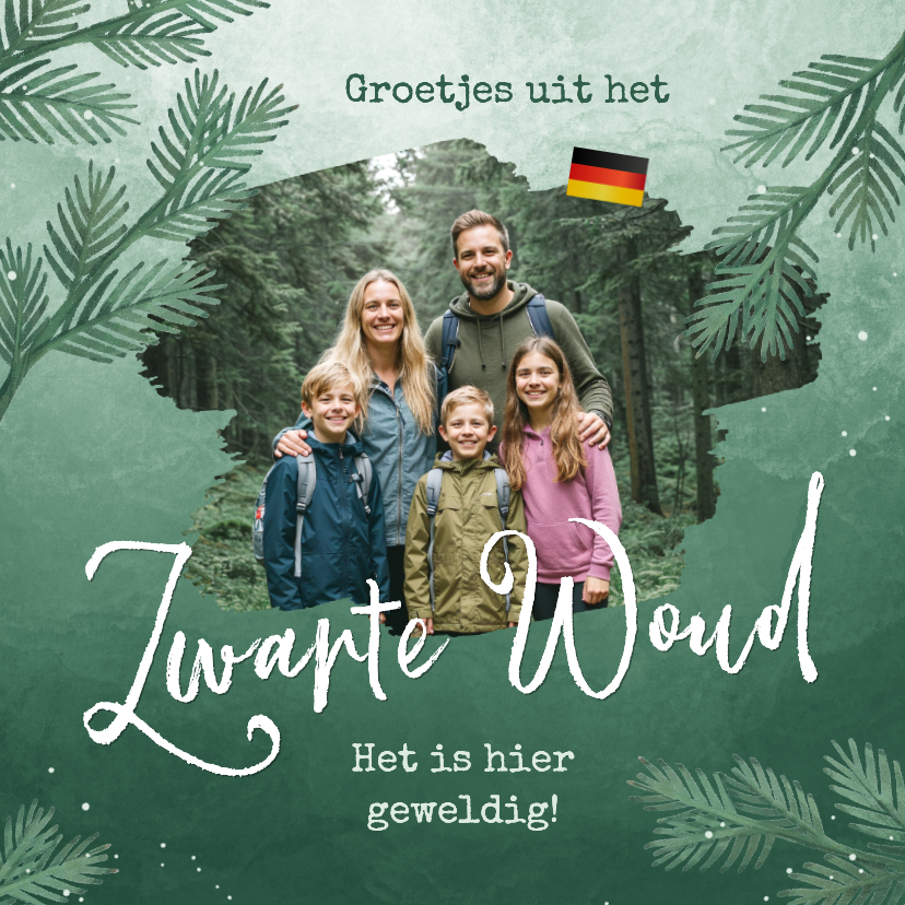 Vakantiekaart Duitsland Zwarte Woud foto dennentakken - Vakantiekaarten Vakantiekaarten - Vakantiekaart Duitsland Zwarte Woud foto dennentakken