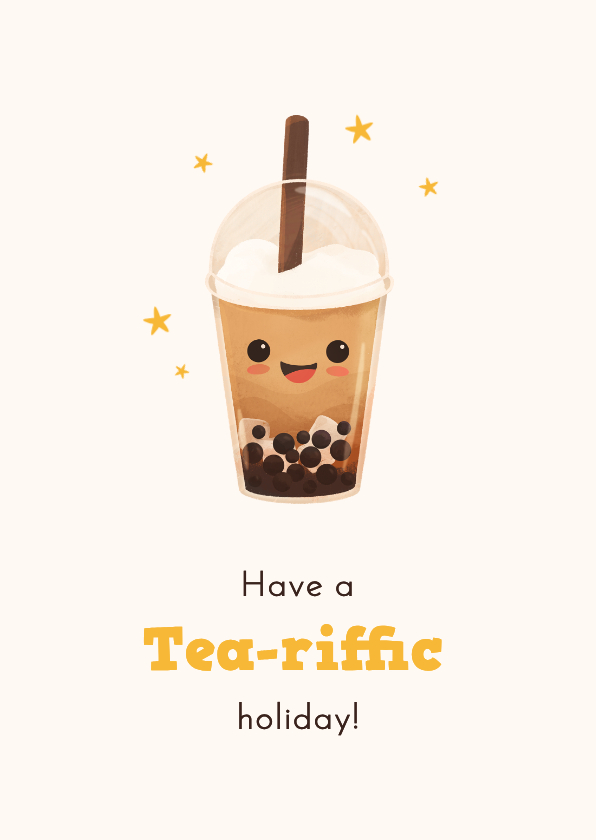 Vakantiekaart fijne vakantie Azië bubble tea grappig - Vakantiekaarten Vakantiekaarten - Vakantiekaart fijne vakantie Azië bubble tea grappig