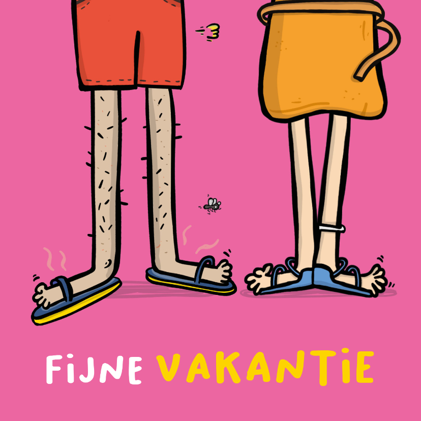 Vakantiekaarten - Vakantiekaart fijne vakantie slippers