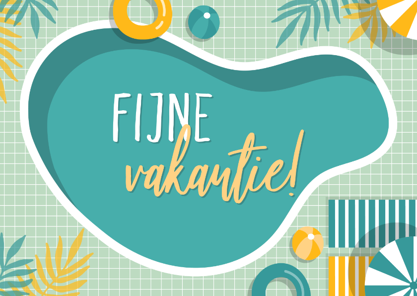 Uitgelezene Vakantiekaart'fijne vakantie!' zwembad | Kaartje2go OP-72