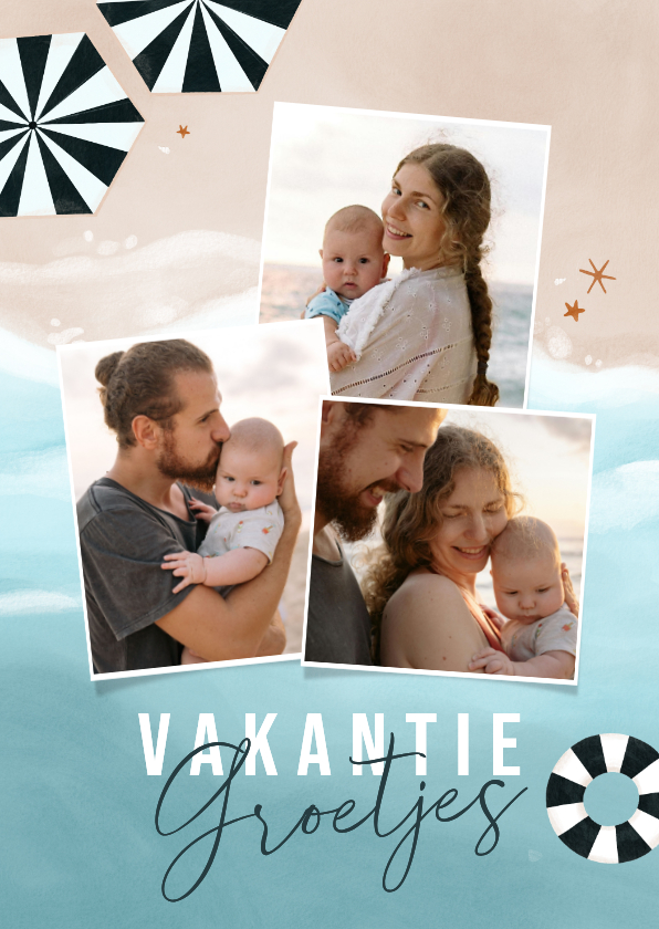 Vakantiekaarten - Vakantiekaart foto's zon zee strand groetjes