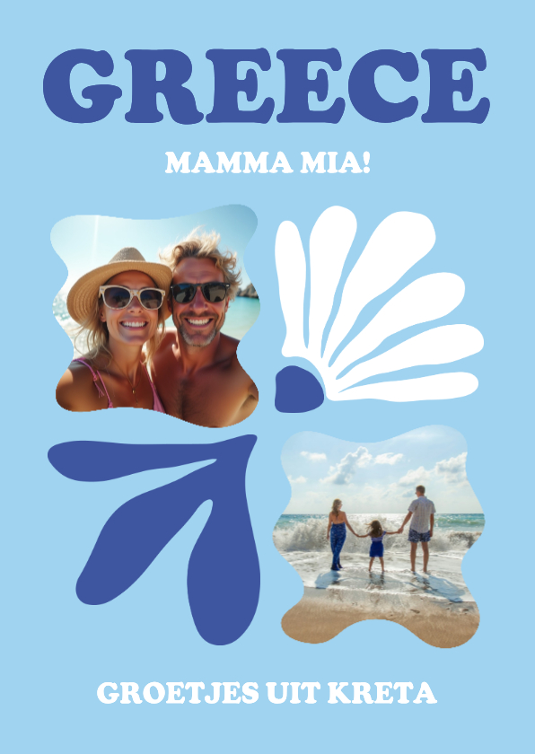 Vakantiekaarten - Vakantiekaart Griekenland poster hip 2 foto's aanpasbaar