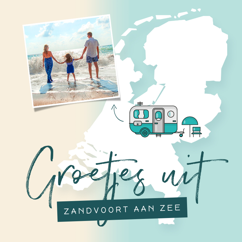 Vakantiekaarten - Vakantiekaart groetjes uit nederland kamperen camper foto