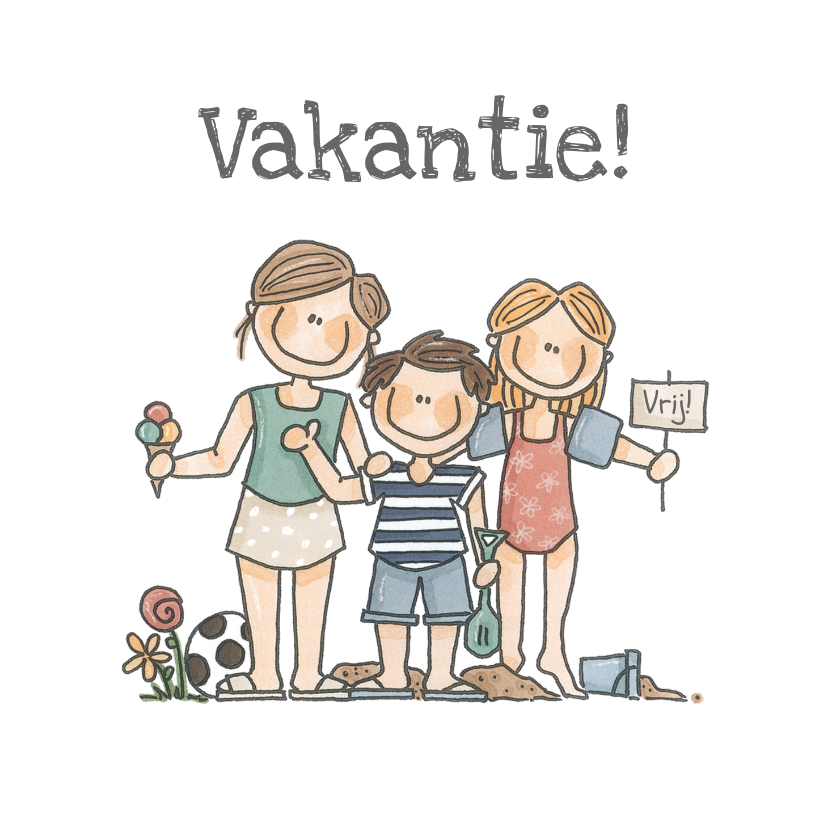 Vakantiekaarten - Vakantiekaart Groetjes van ons