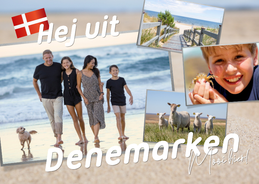 Vakantiekaart 'Hej uit Denemarken' ansichtkaart 4 foto's - Vakantiekaarten Vakantiekaarten - Vakantiekaart 'Hej uit Denemarken' ansichtkaart 4 foto's