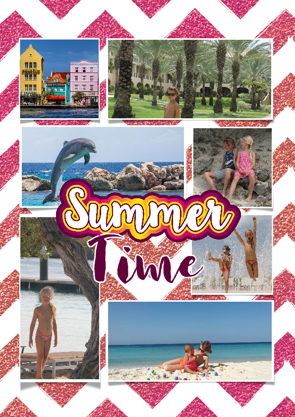 Vakantiekaart hippe en vrolijke foto collage - Vakantiekaarten Vakantiekaarten - Vakantiekaart hippe en vrolijke foto collage