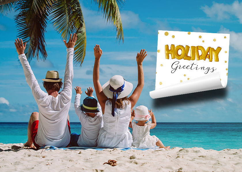 Vakantiekaart Holiday Greetings memo blaadje - Vakantiekaarten Vakantiekaarten - Vakantiekaart Holiday Greetings memo blaadje
