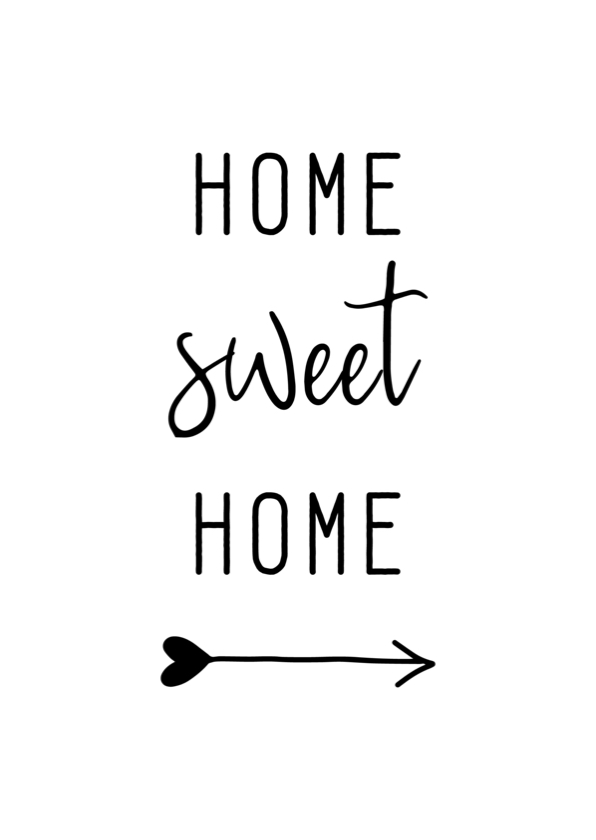 Vakantiekaarten - Vakantiekaart 'Home sweet home' met pijl