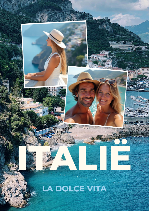 Vakantiekaarten - Vakantiekaart Italië aanpasbaar 3 foto's collage
