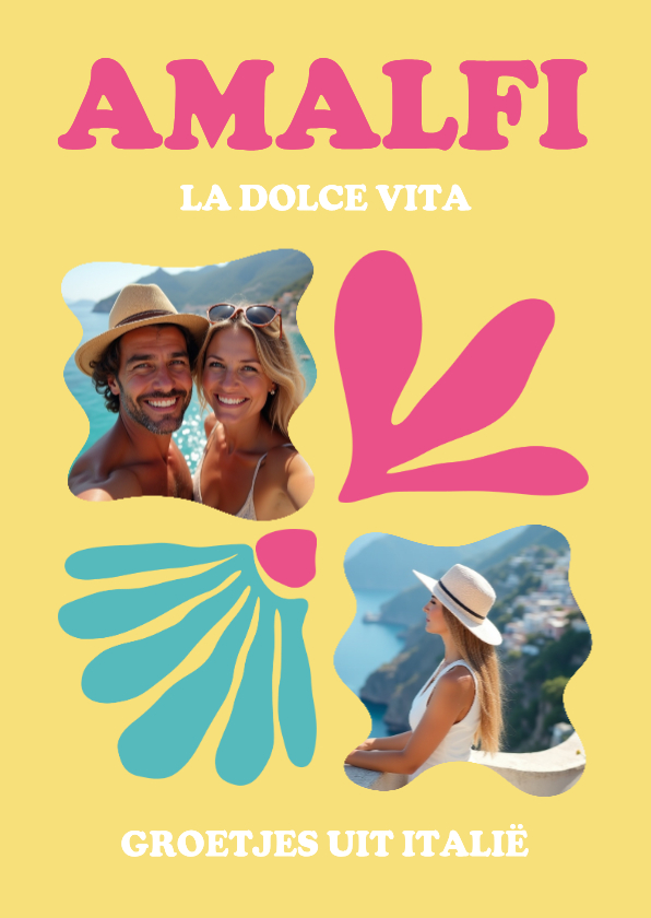 Vakantiekaart Italië poster hip 2 foto's aanpasbaar - Vakantiekaarten Vakantiekaarten - Vakantiekaart Italië poster hip 2 foto's aanpasbaar