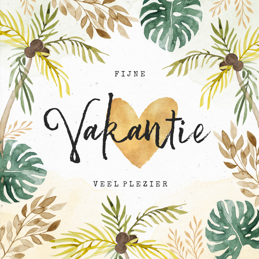 Vakantiekaarten - Vakantiekaart jungle palmbomen botanisch