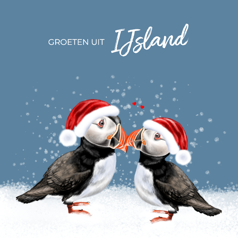 Vakantiekaarten - Vakantiekaart kerst op IJsland