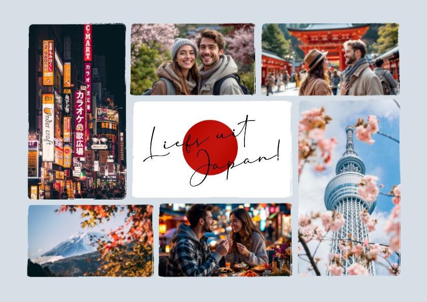 Vakantiekaart liefs uit Japan fotokaart vlag - Vakantiekaarten Vakantiekaarten - Vakantiekaart liefs uit Japan fotokaart vlag
