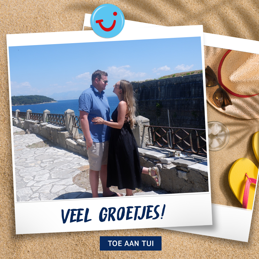 Vakantiekaart met eigen foto strand en groetjes uit - Vakantiekaarten Vakantiekaarten - Vakantiekaart met eigen foto strand en groetjes uit