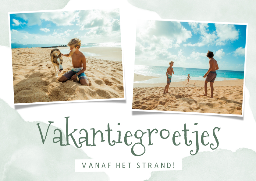 Vakantiekaarten - Vakantiekaart vakantiegroetjes met waterverf en foto's