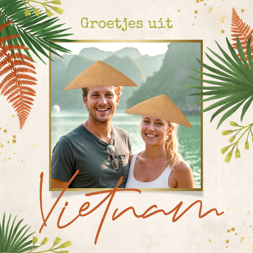 Vakantiekaart Vietnam Azië groetjes tropisch fotokaart - Vakantiekaarten Vakantiekaarten - Vakantiekaart Vietnam Azië groetjes tropisch fotokaart