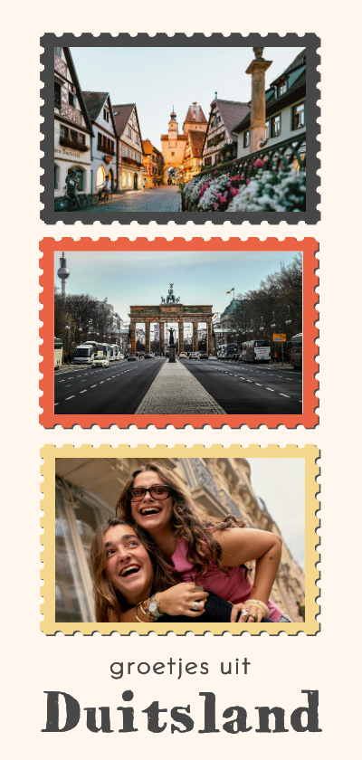 Vakantiekaartje drie foto's vlag groetjes uit Duitsland - Vakantiekaarten Vakantiekaarten - Vakantiekaartje drie foto's vlag groetjes uit Duitsland