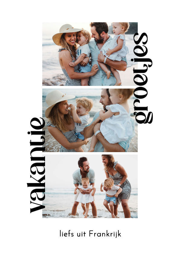 Vakantiekaartje minimalistisch fotocollage vakantiegroetjes - Vakantiekaarten Vakantiekaarten - Vakantiekaartje minimalistisch fotocollage vakantiegroetjes
