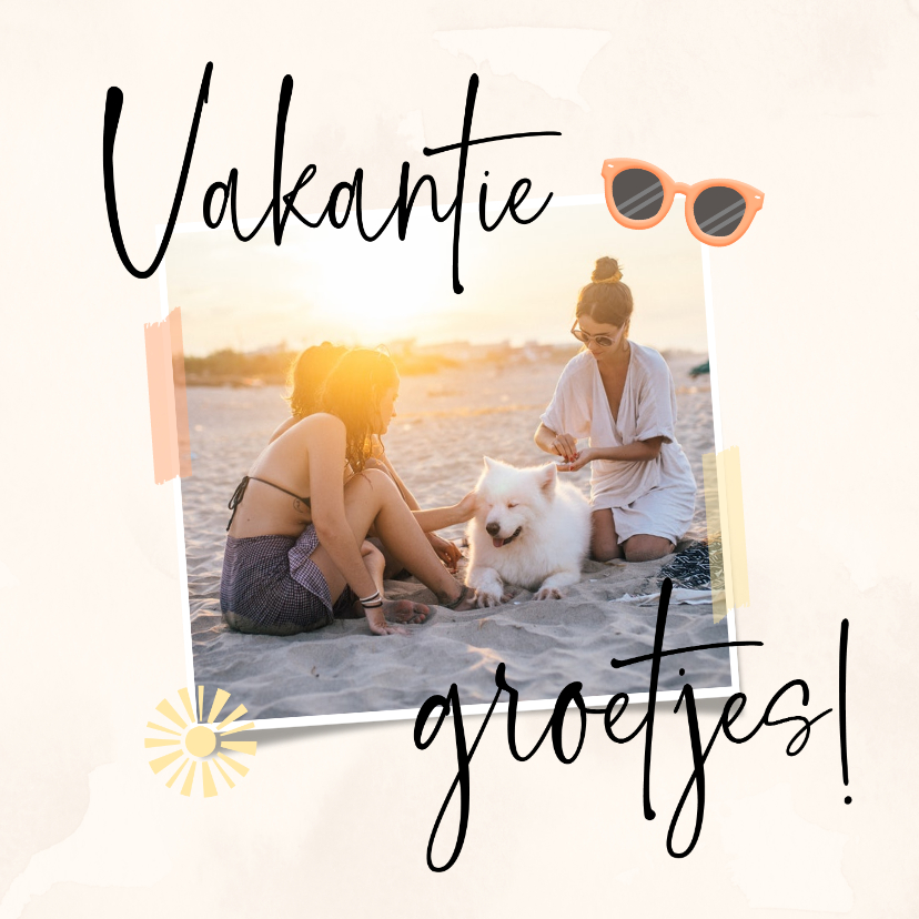 Vakantiekaarten - Vakantiekaartje vakantiegroetjes met foto scrapbook