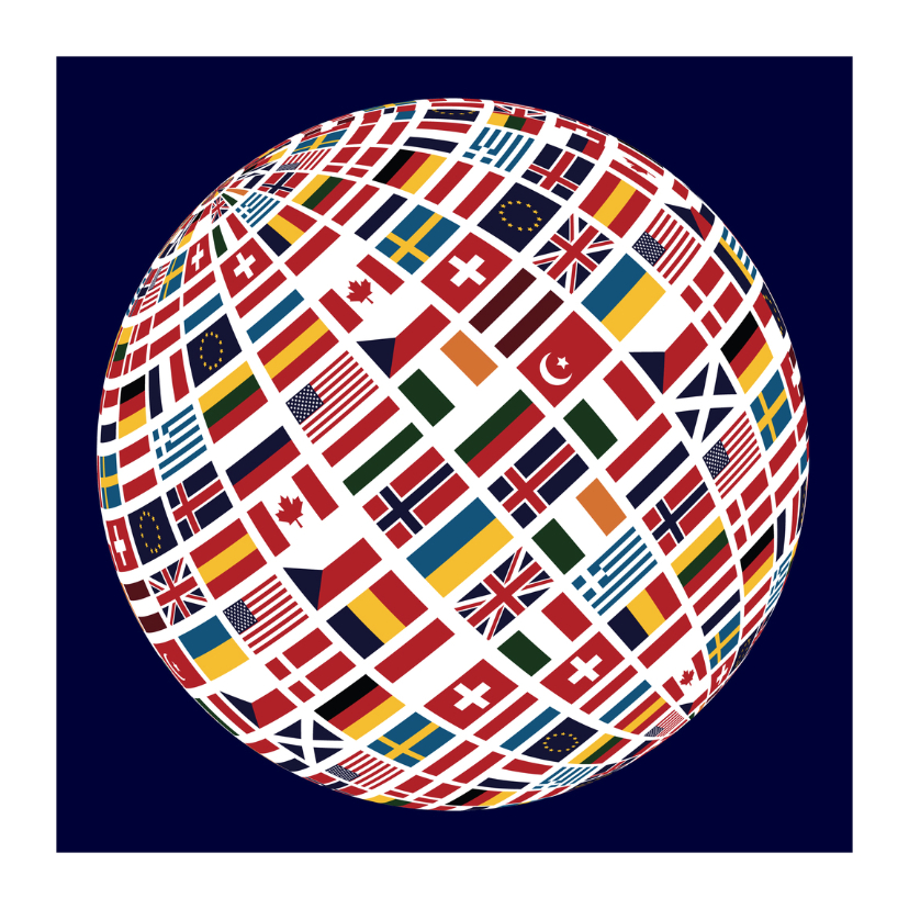 Vlaggen wereldbol - Vakantiekaarten Vakantiekaarten - Vlaggen wereldbol