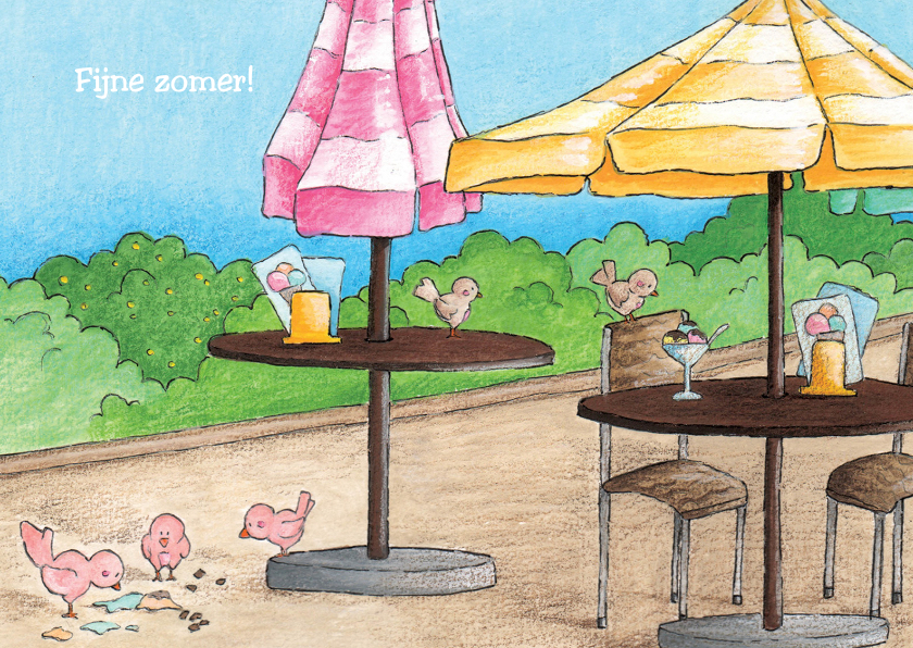 Vogeltjes in juli - Vakantiekaarten Vakantiekaarten - Vogeltjes in juli