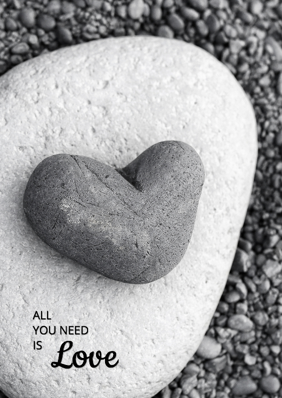 All you need is LOVE in steen - Valentijnskaarten Valentijnskaarten - All you need is LOVE in steen