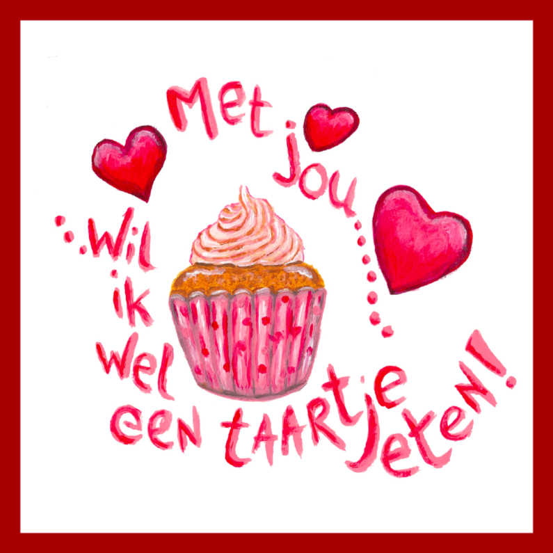 Cupcake voor Valentijnsdag - Valentijnskaarten Valentijnskaarten - Cupcake voor Valentijnsdag