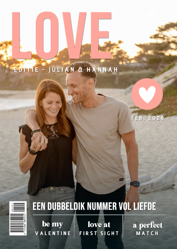 Valentijnskaarten - Grappige valentijnskaart in tijdschrift stijl met foto