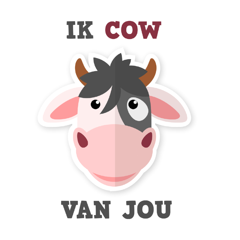 liefdeskaart koe ME - Valentijnskaarten Valentijnskaarten - liefdeskaart koe ME