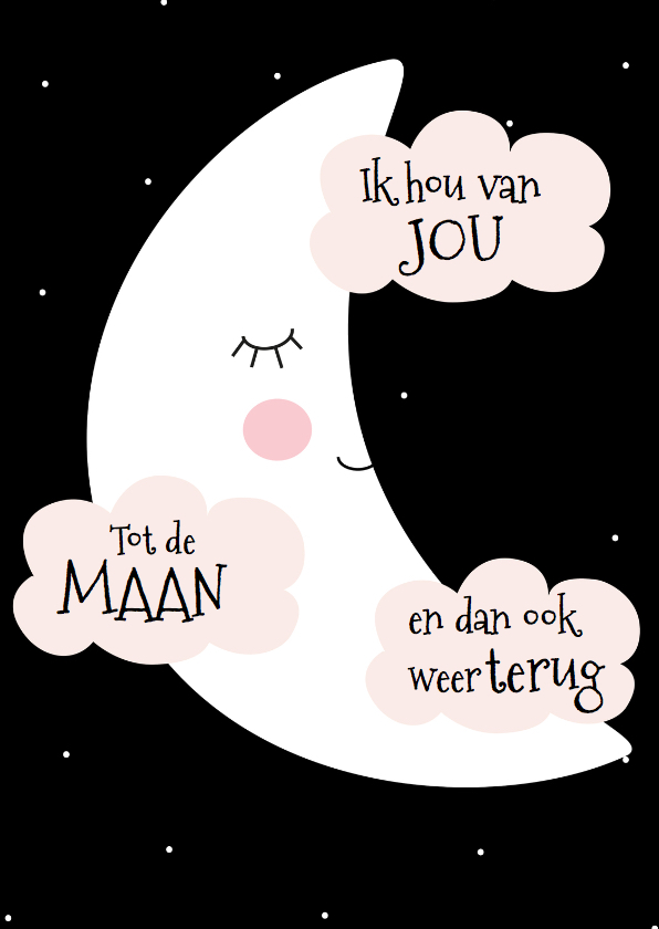 Liefdeskaart Maankaart - Valentijnskaarten Valentijnskaarten - Liefdeskaart Maankaart