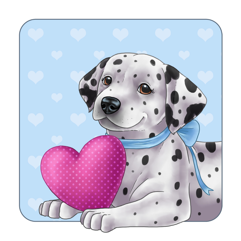 Valentijnskaarten - Lieve dalmatiër met hartje