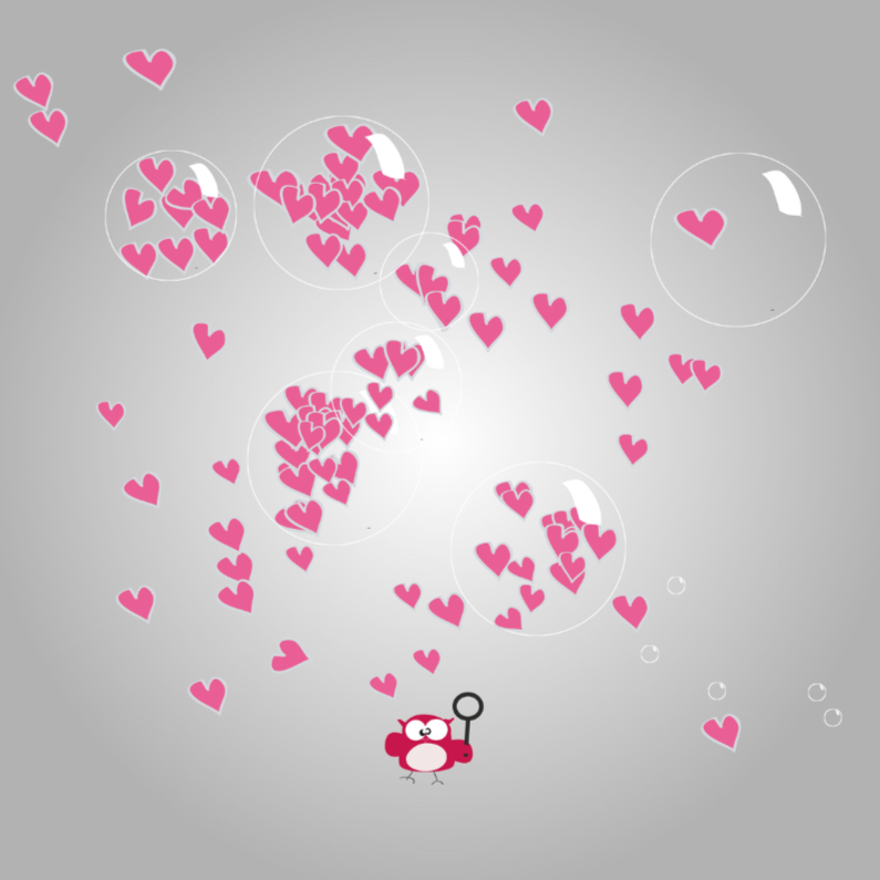 Mo Card lieve valentijnskaart met schattig uiltje - Valentijnskaarten Valentijnskaarten - Mo Card lieve valentijnskaart met schattig uiltje