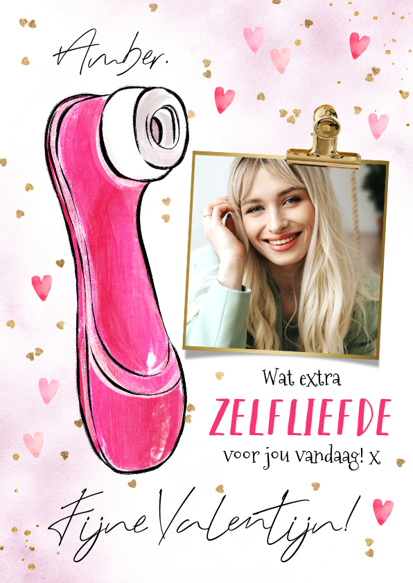 Valentijnskaarten - Ondeugende valentijnskaart single zelfliefde illustratie