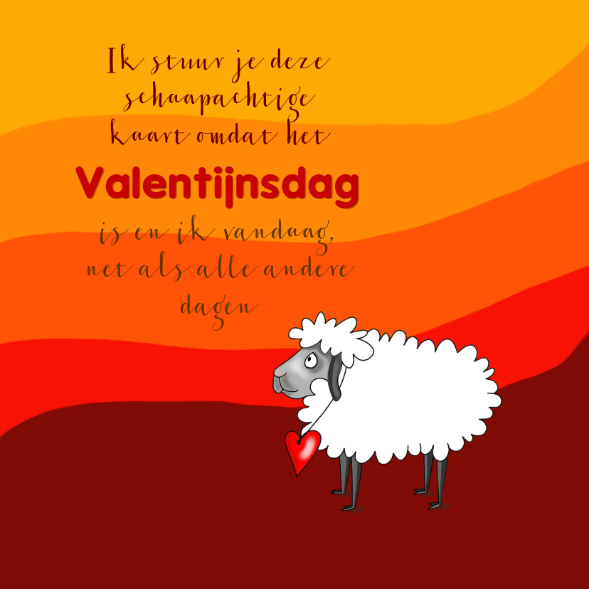 Schaap met hart - Valentijnskaarten Valentijnskaarten - Schaap met hart