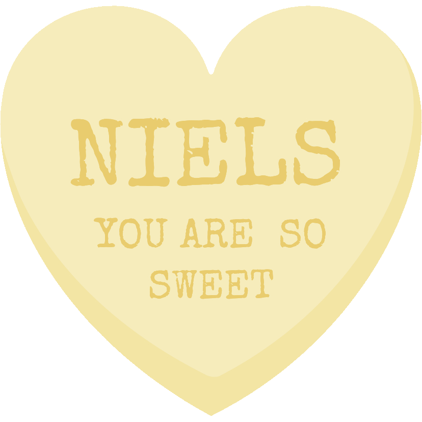 Valentijnskaarten - Snoephartje valentijnskaart met naam en eigen tekst