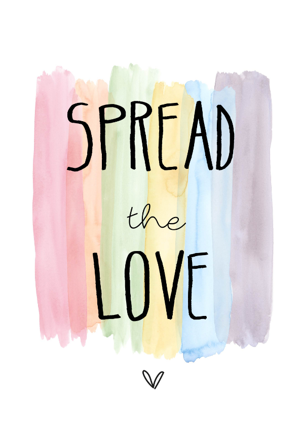 Spread the love, kleurtjes - Valentijnskaarten Valentijnskaarten - Spread the love, kleurtjes
