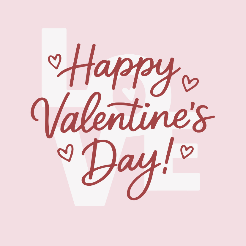 Valentijnskaarten - Typografische valentijnskaart