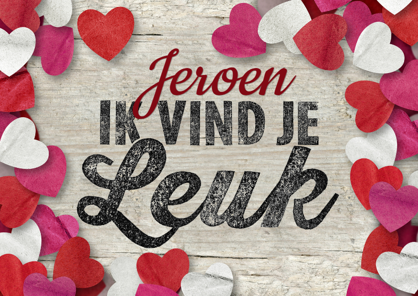 Valentijn confetti hartjes leuk - Valentijnskaarten Valentijnskaarten - Valentijn confetti hartjes leuk