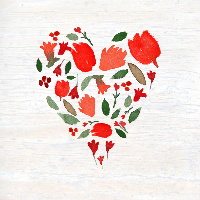 Valentijnskaarten - Valentijn, geschilderd hartje