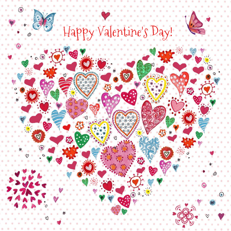 Valentijnskaarten - Valentijn hartjes hart Vrolijk