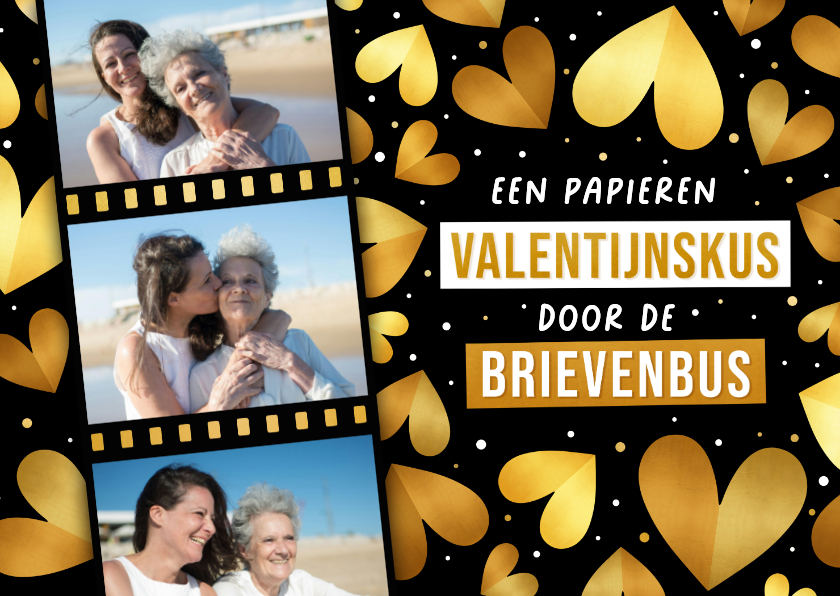 Valentijnskaarten - Valentijn kaart kus door de brievenbus met eigen foto's