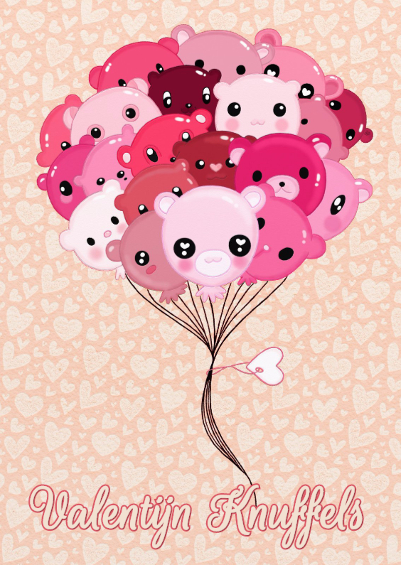 Valentijn Kawaii Ballonnen - TbJ - Valentijnskaarten Valentijnskaarten - Valentijn Kawaii Ballonnen - TbJ