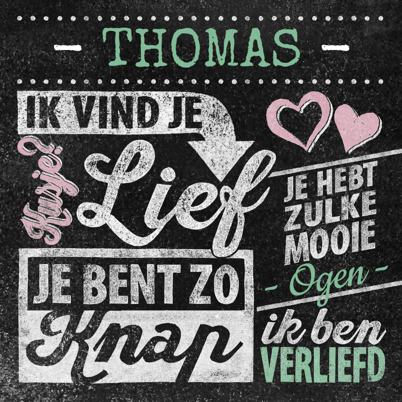Valentijn krijtbord naam lief - Valentijnskaarten Valentijnskaarten - Valentijn krijtbord naam lief