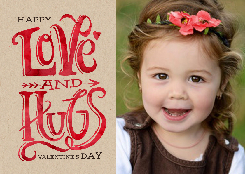 Valentijnskaarten - Valentijn Love & Hugs Trendy